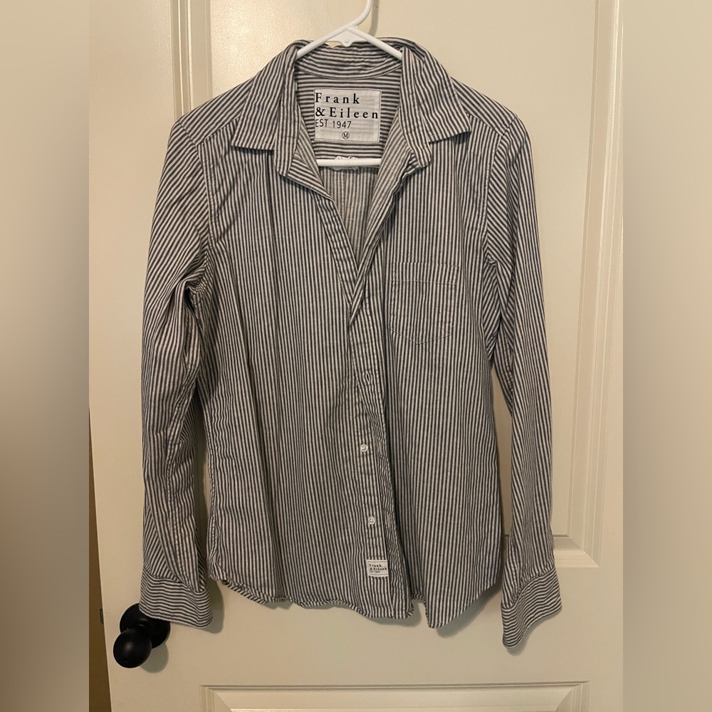 Frank & Eileen Grey and White Striped Shirt